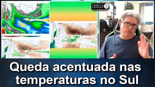 Meteorologia indica queda acentuada nas temperaturas no Sul e chuva no leste do nordeste