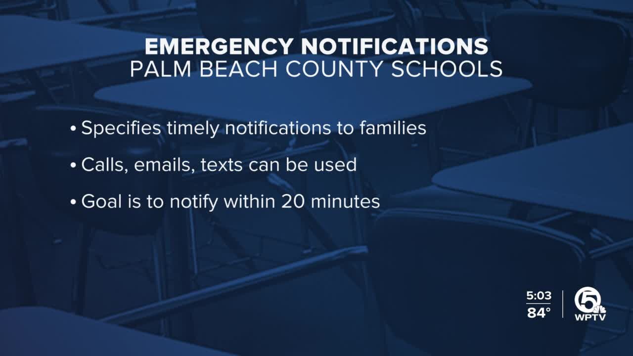 Palm Beach County schools unveil guidelines for alerting parents about emergencies