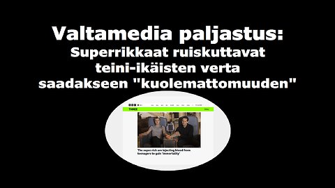 Superrikkaat ruiskuttavat teini ikäisten verta saadakseen kuolemattomuuden