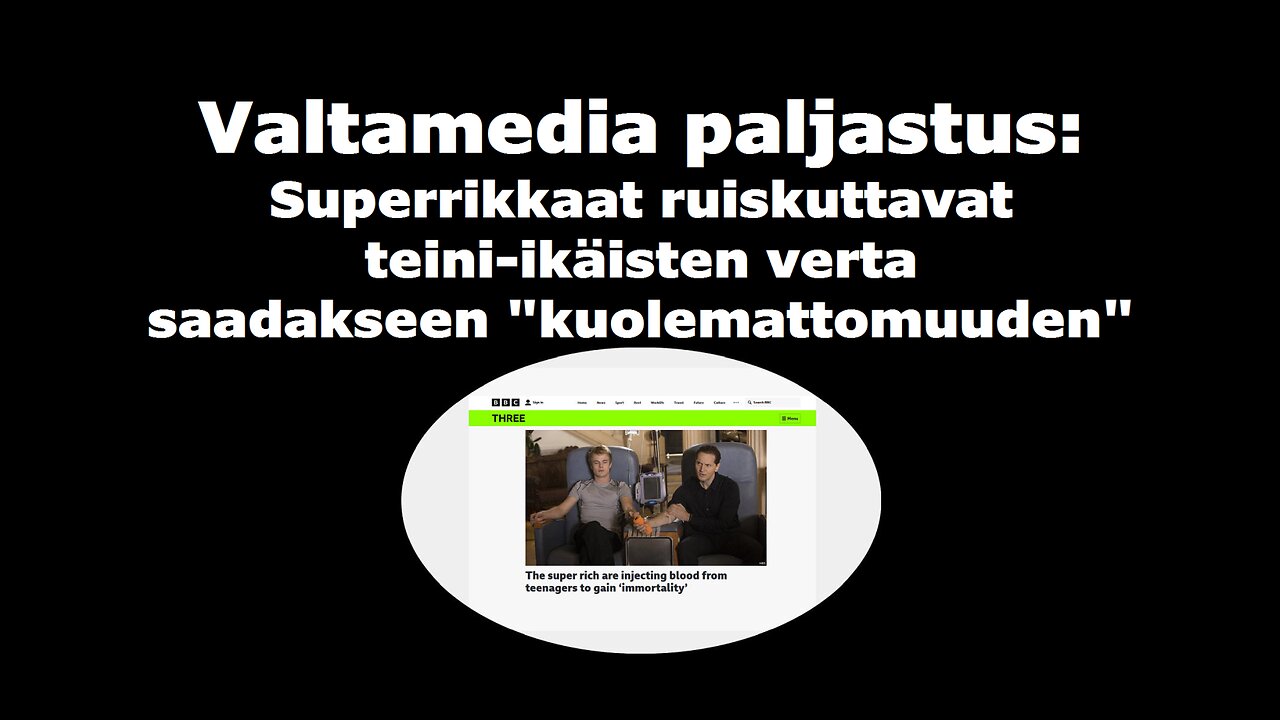 Superrikkaat ruiskuttavat teini ikäisten verta saadakseen kuolemattomuuden