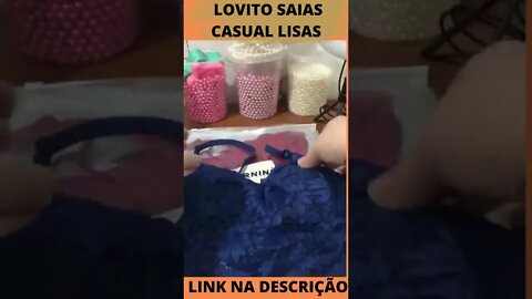 Lovito Saias Casual Lisas Básicas com Bolso de Alta Cintura L09090 (Preto/Azul claro)