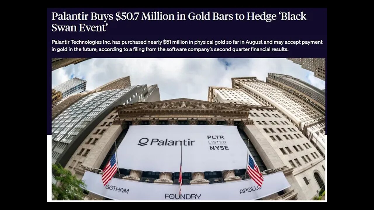 Palantir buys gold bars, what other youtubers are not talking about