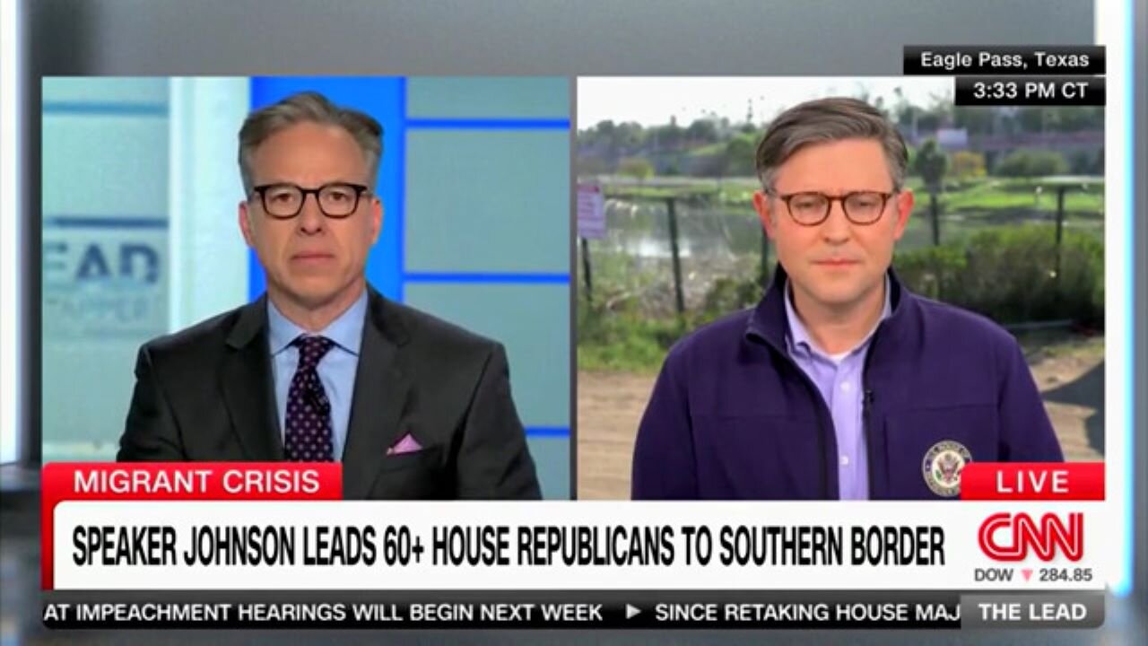 Tapper To Mike Johnson On 300 Terrorists Apprehended At Border…'These Aren't Necessarily Terrorists'