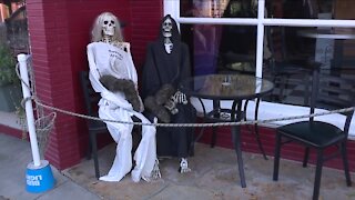 Skeletons throughout Vermillion storefronts bring life, tourists to downtown business