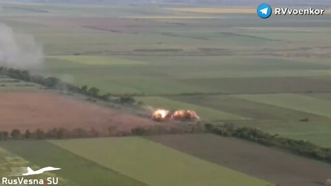 Russian "MLRS" TOS-1 Burns Out Ukranainan Positions In The Donbass