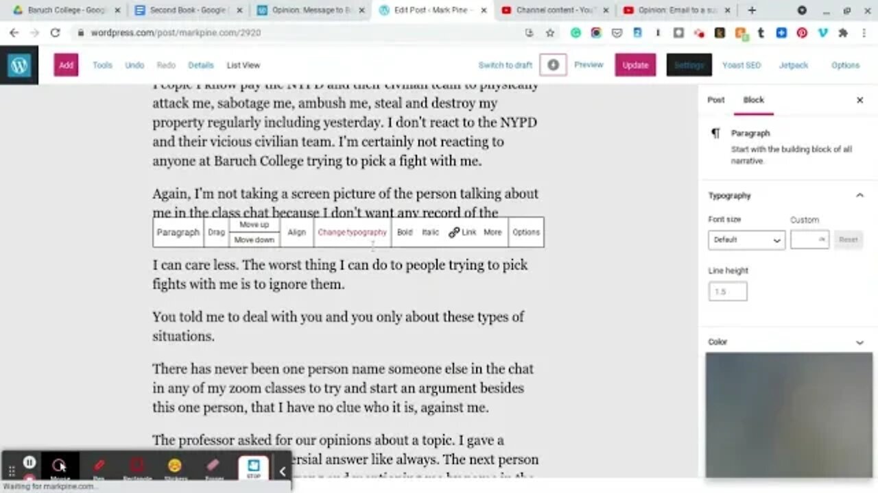 Opinion: Message to Baruch College about yet another student trying to pick a fight with me.