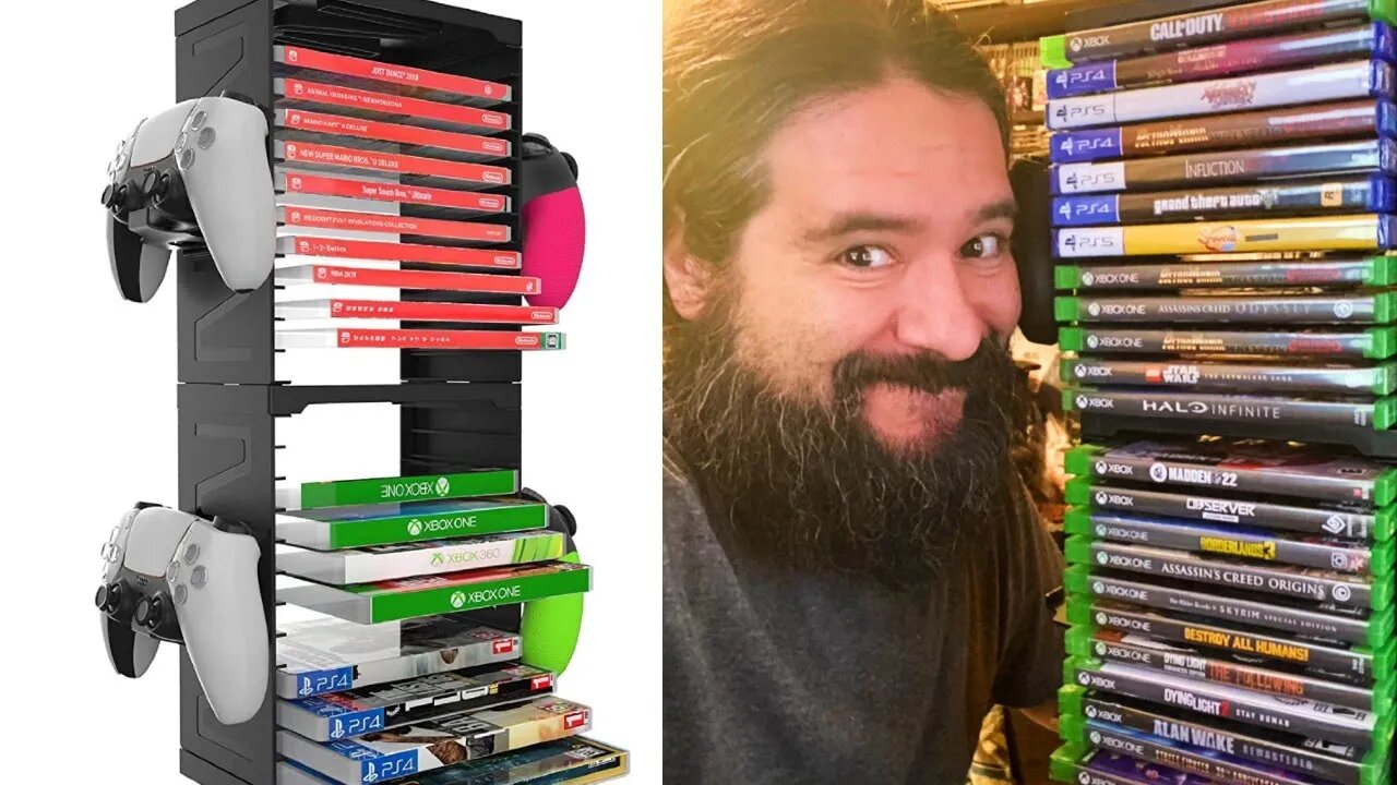 Video Game Storage Tower for PS5, Xbox and Nintendo Switch Games