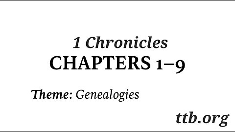 1 Chronicles Chapter 1-9 (Bible Study)