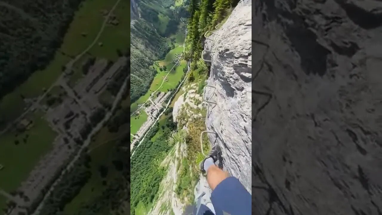 Would you walk up those steps?😯 Lauterbrunnen, Switzerland #short