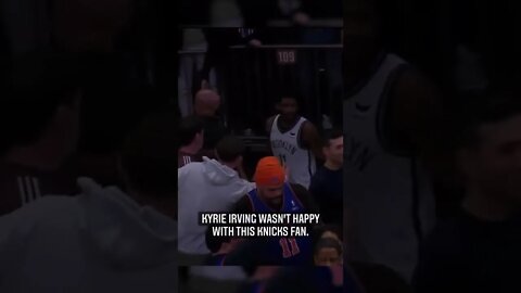 Kyrie Irving exchanged words with a Knicks fan at the end of the first half