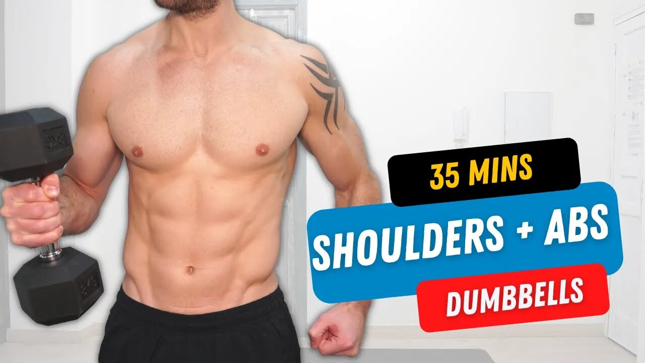 35 MIN SHOULDERS + ABS with DUMBBELLS | Build Muscle | Real Time Workout