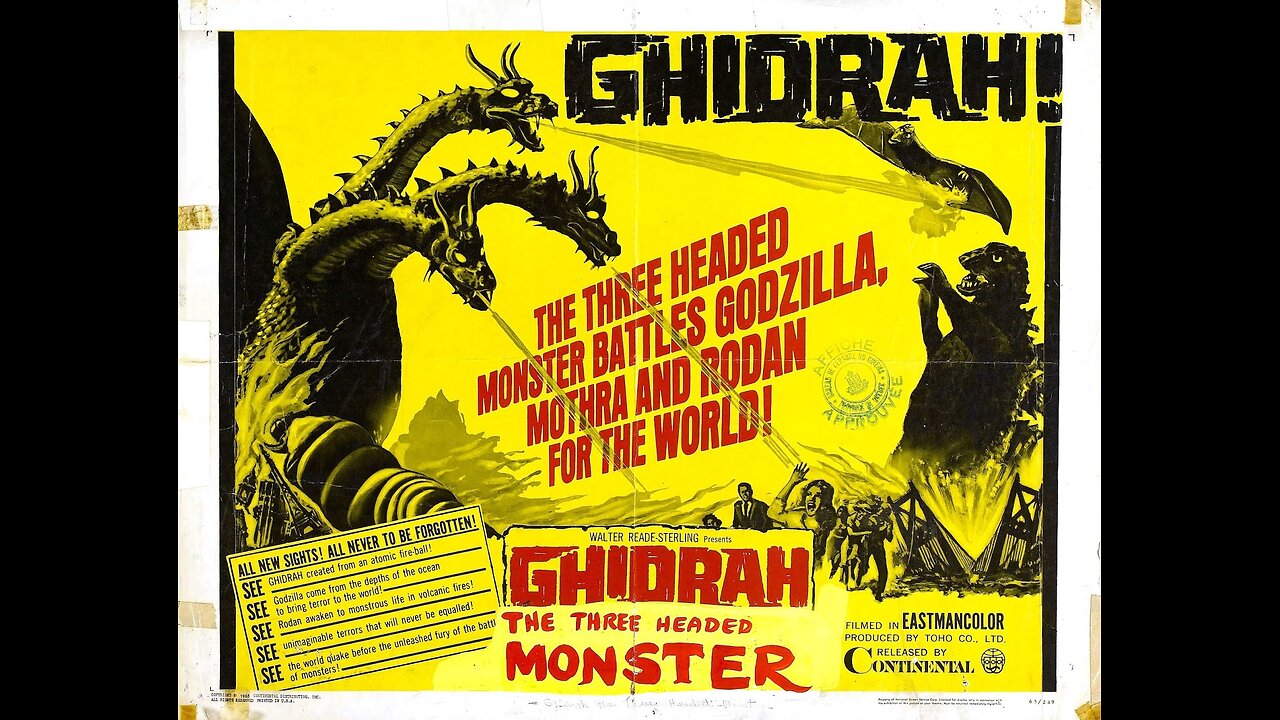 GHIDORAH THE THREE-HEADED MONSTER (1964) movie trailer