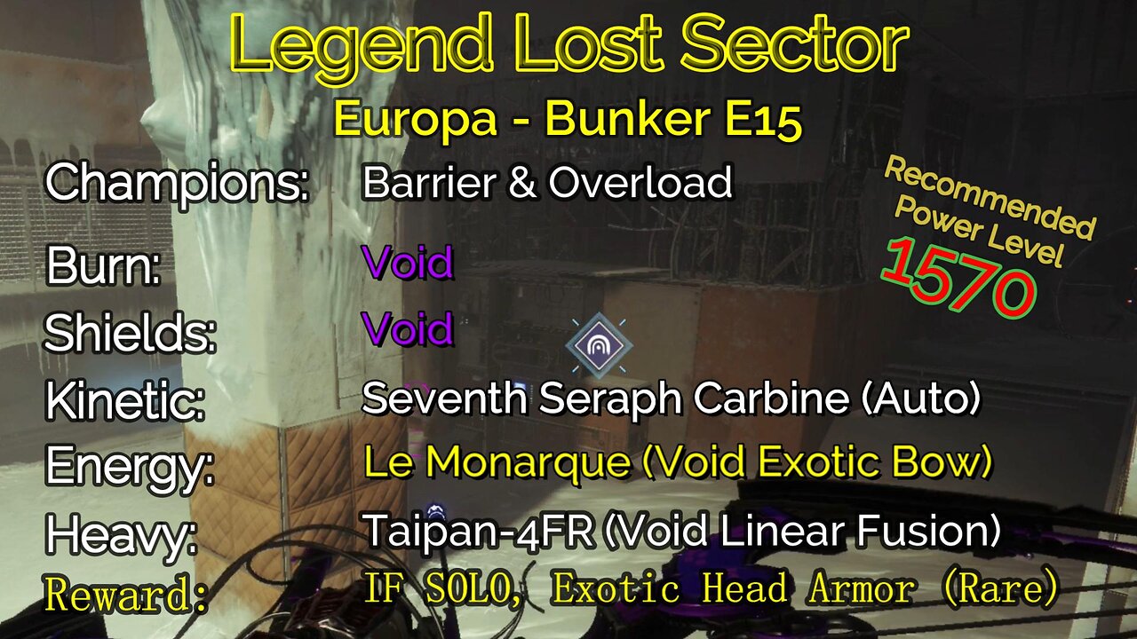 Destiny 2 Legend Lost Sector: Europa - Bunker E15 on my Warlock 12-1-22