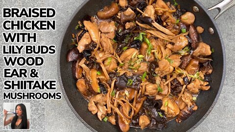 🐓 Chinese Braised Chicken w/ Lily Buds, Wood Ear & Mushrooms Recipe (金針雲耳雞) ASMR | RackofLam