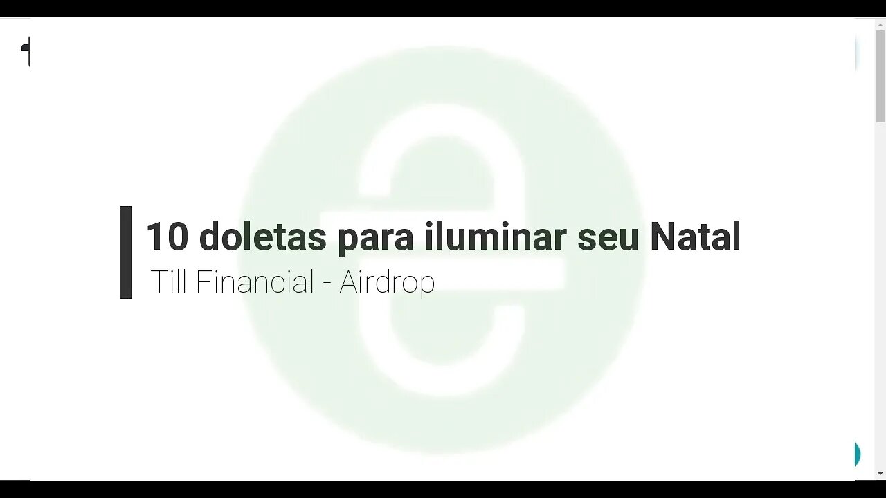 Finalizado - Airdrop - Till - 10 dólares - Aplicativo liberado para Iphone, revisado 28/01/2021