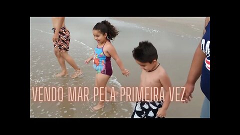 Conhecendo o mar, emocionante- Ela levo um susto que fico sem reação