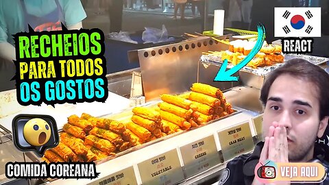 O BOLO DE PEIXE RECHEADO FRITO DA COREIA! Reagindo a COMIDAS DE RUA COREANAS | Veja Aqui Reacts