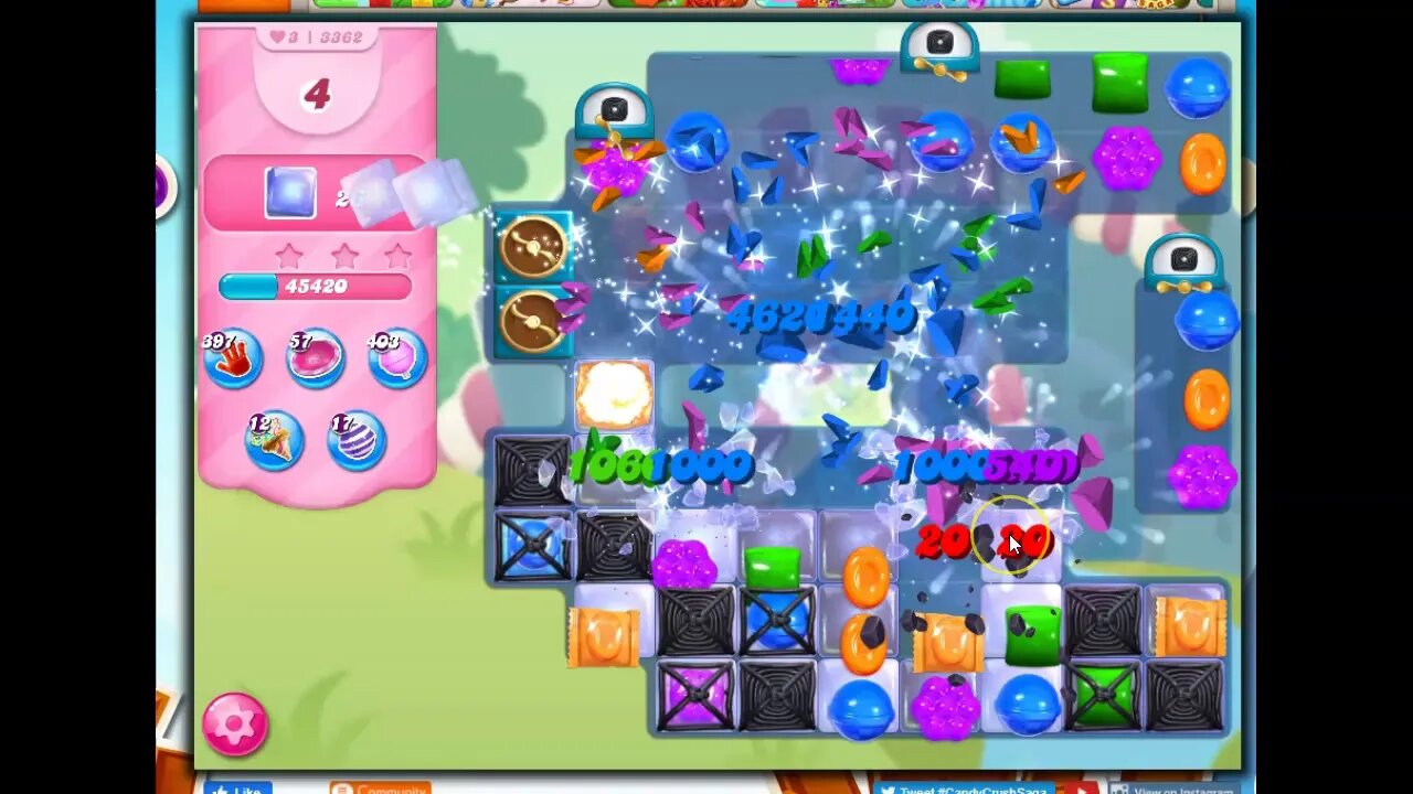 Candy Crush Level 3362 Talkthrough, 22 Moves 0 Boosters