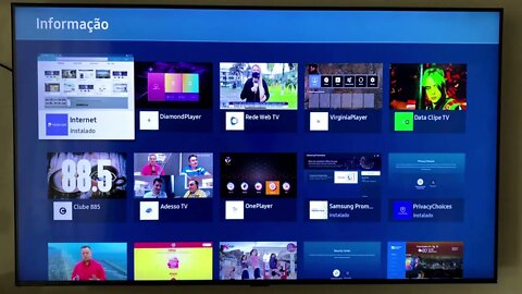 TV SAMSUNG SÉRIE AU7700 - APLICATIVOS DISPONÍVEIS