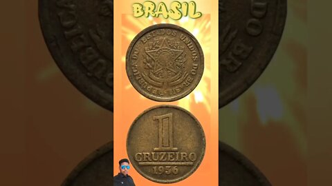Brazil 1 Cruzeiro 1956.#shorts #education #coinnotesz
