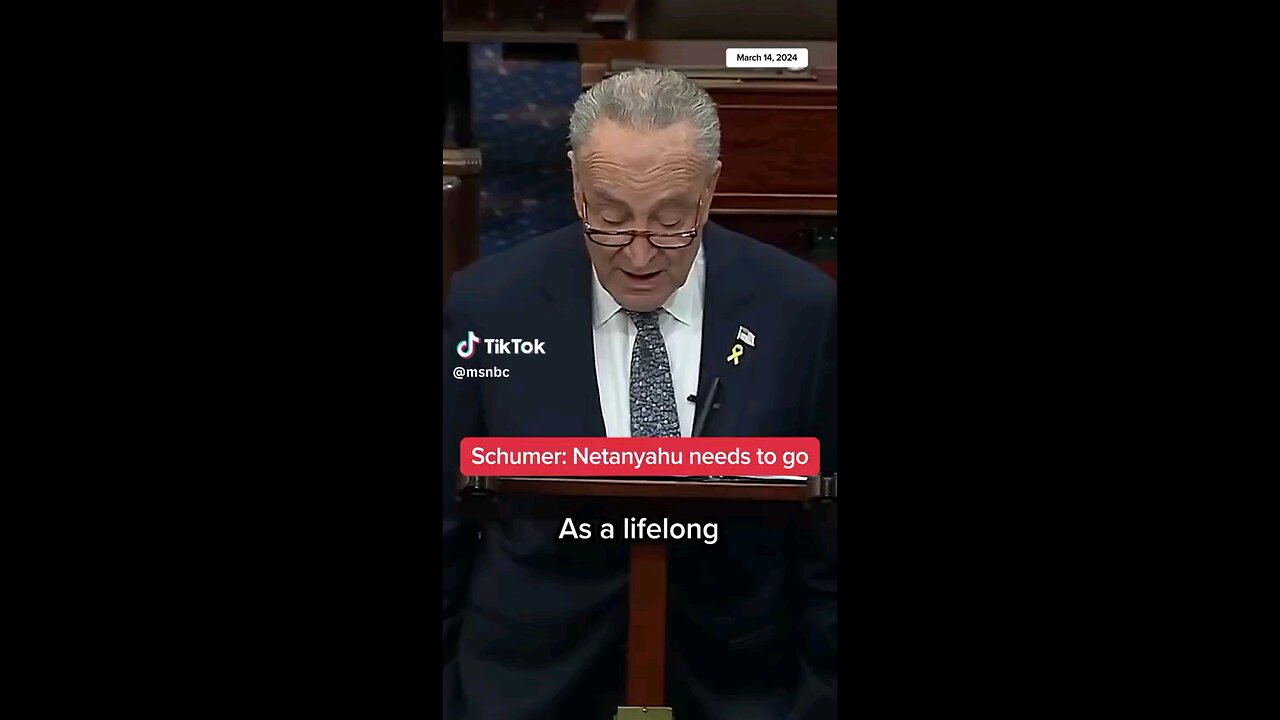 Schumer: Netanyahu Needs To Go (From JGM's Prophecy Fulfilled)