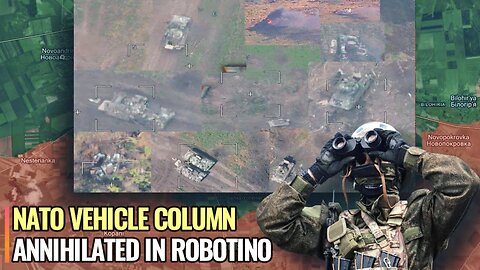 NATO heavy vehicle column annihilated as storming Russian line to Robotino