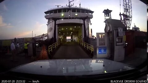 Eagle Cap truck camper loaded onto Ferry Martha's Vineyard / Woods hole