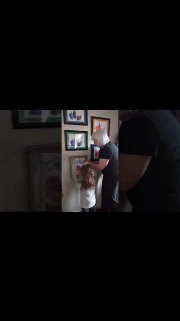 Bella's New Art Display Case at Gigi's House