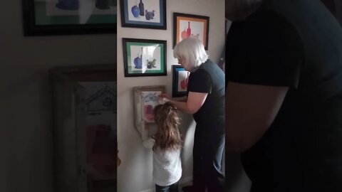 Bella's New Art Display Case at Gigi's House