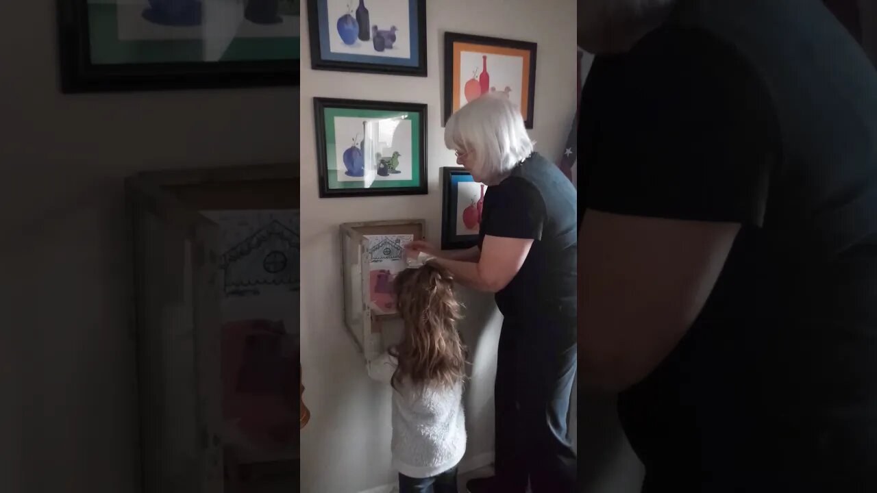 Bella's New Art Display Case at Gigi's House