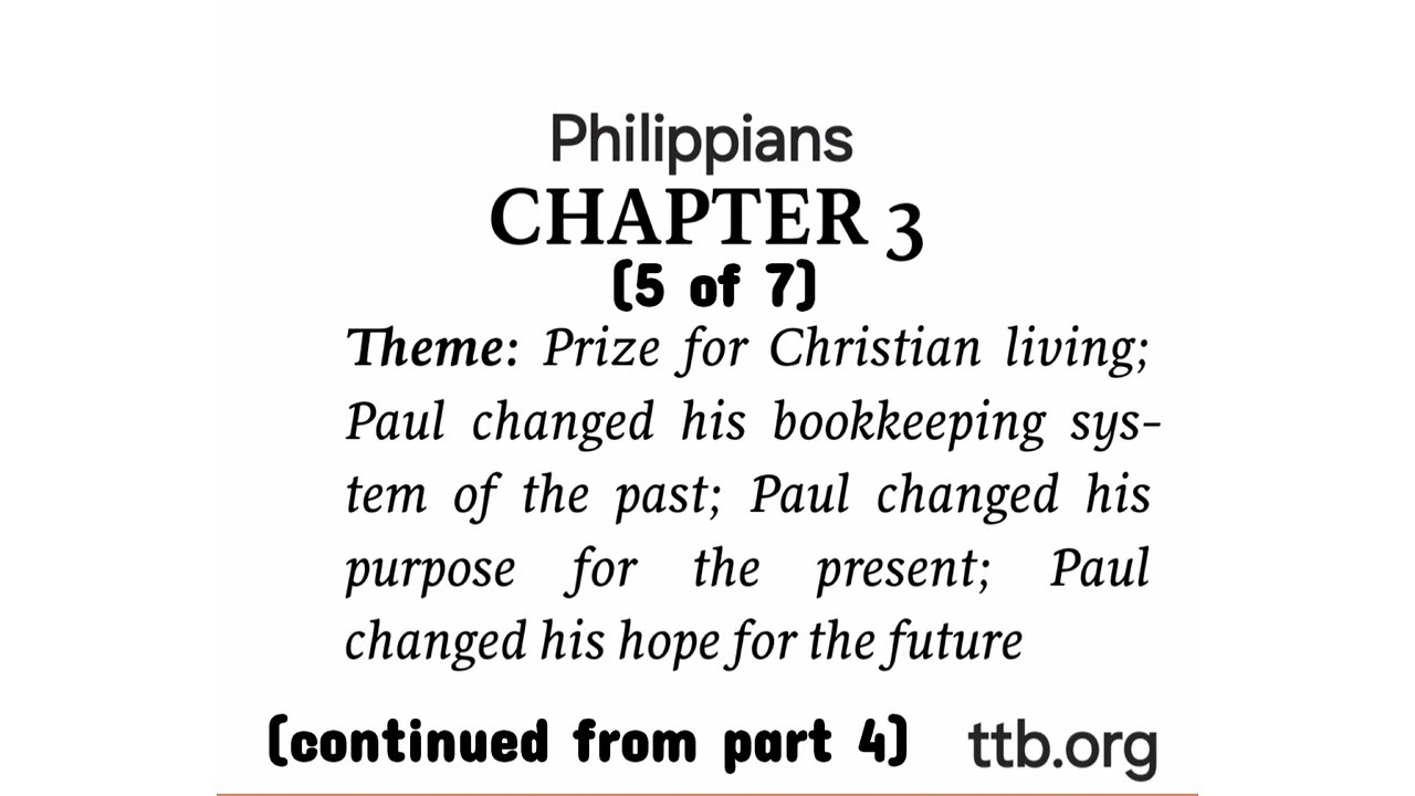 Philippians Chapter 3 (Bible Study) (5 of 7)