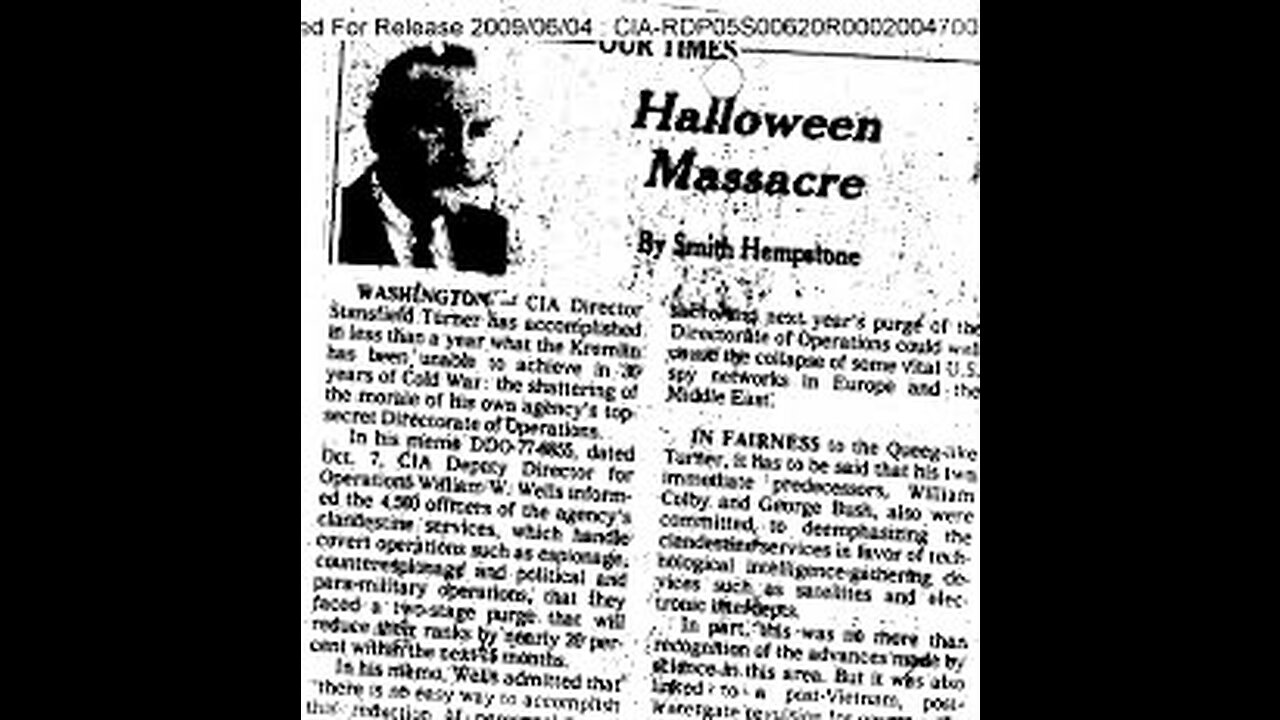 The Halloween Massacre, Jimmy Carter's CIA Clean Up Attempt