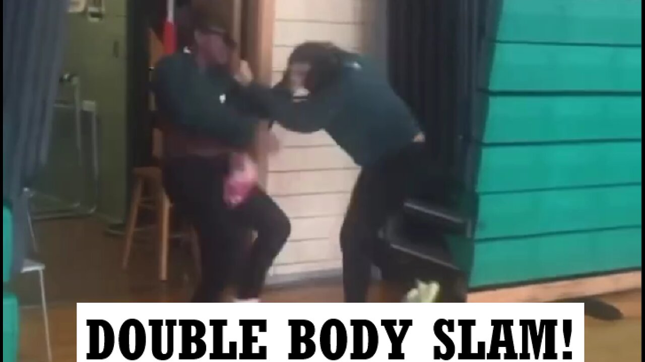 DOUBLE BODY SLAM! Girls Fight! Funny, fight, coach