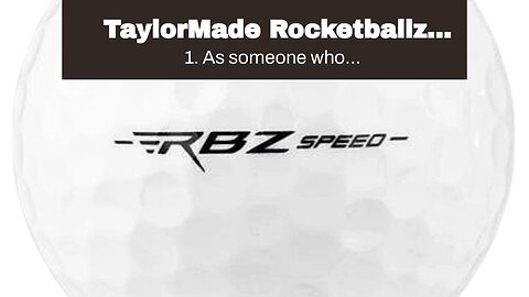 TaylorMade Rocketballz Speed Golf Balls