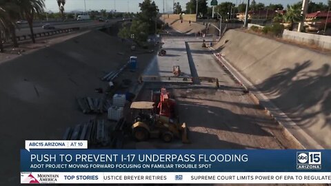 ADOT works to alleviate monsoon storm flooding on I-17 near Greenway Rd