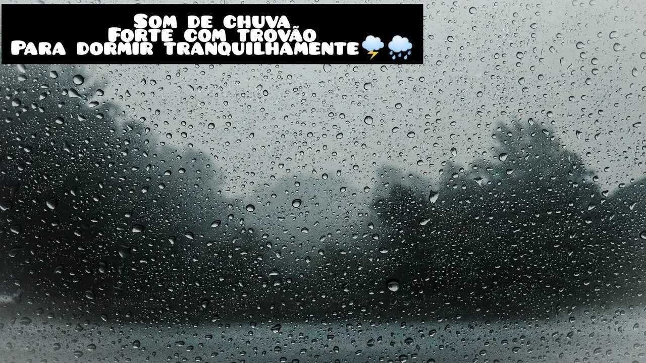 som de chuva forte, para dormir rápido / som de chuva pesada /black screen / tela preta 🌧🌩🌧