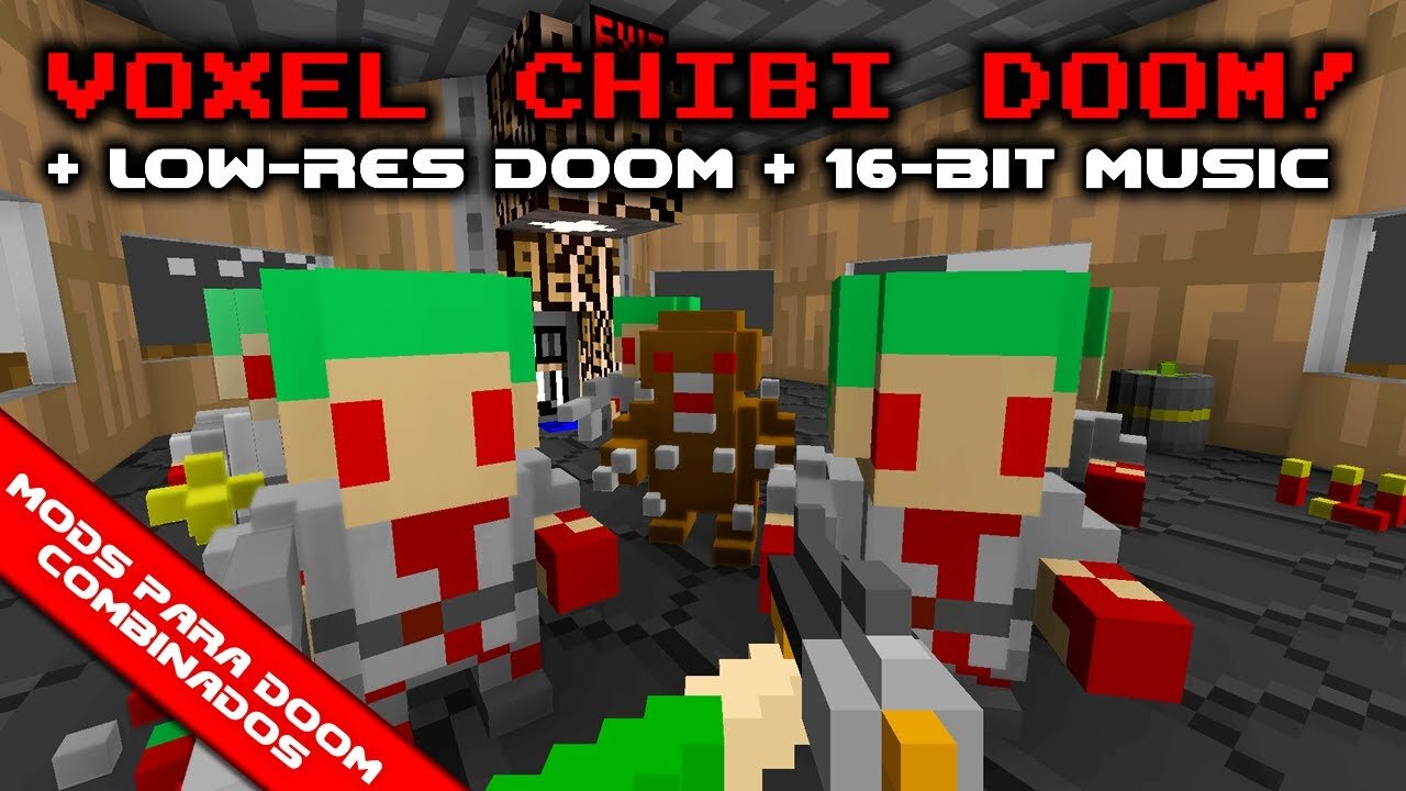 Voxel Chibi Doom! + Low-Res DooM + 8-16 bit Music Replacements [Mods para Doom Combinados]