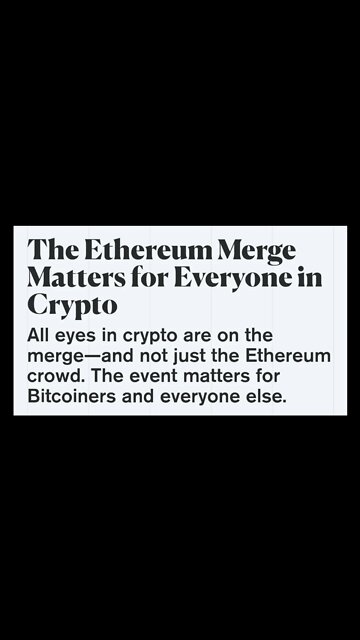 The Ethereum Merge Matters For Everyone in Crypto #cryptomash #shortsfeeds #shorts #ytshorts