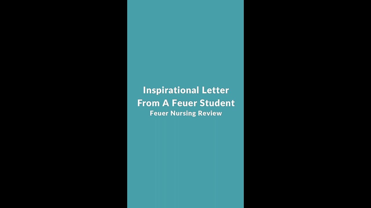 Inspirational Letter from a Feuer Student