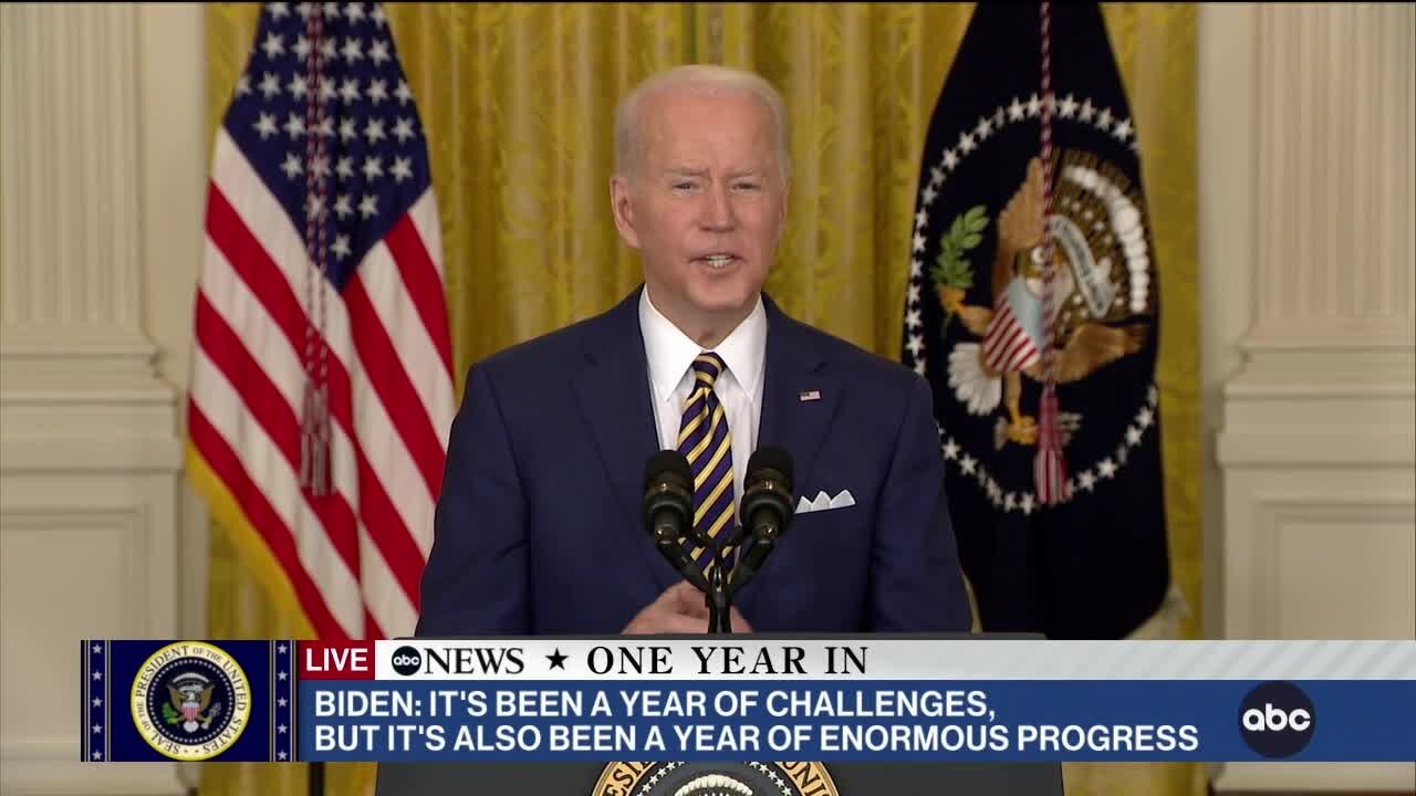 Biden hosts rare press conference as he concludes first full year in office