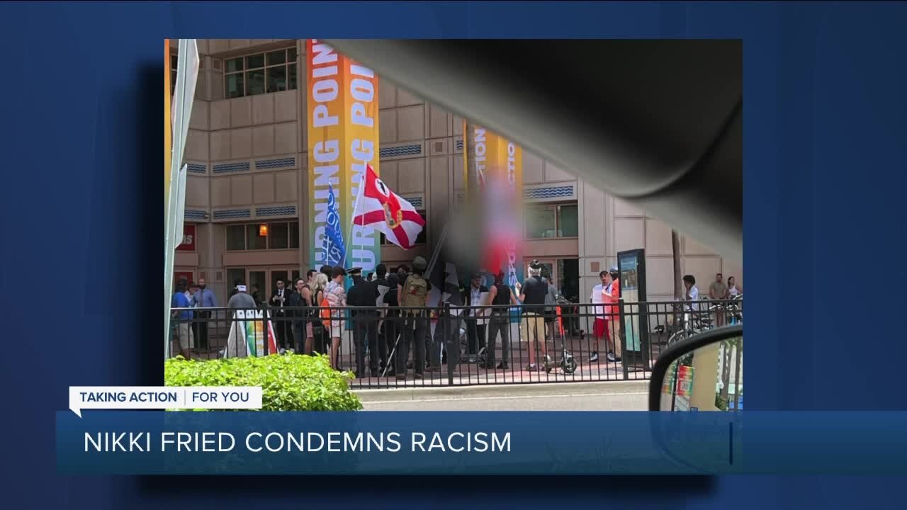 Nazi protesters show up outside Turning Point USA convention in Tampa