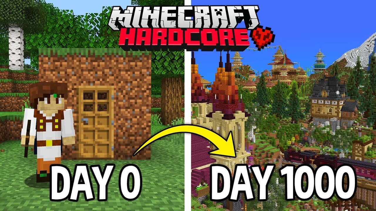 I Survived 1000 Days in Hardcore Minecraft! [FULL MOVIE]