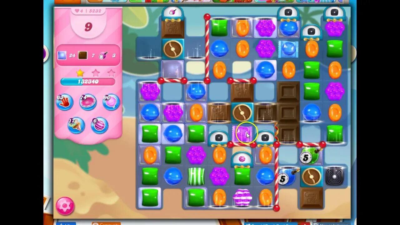 Candy Crush Level 5232 Talkthrough, 29 Moves 0 Boosters