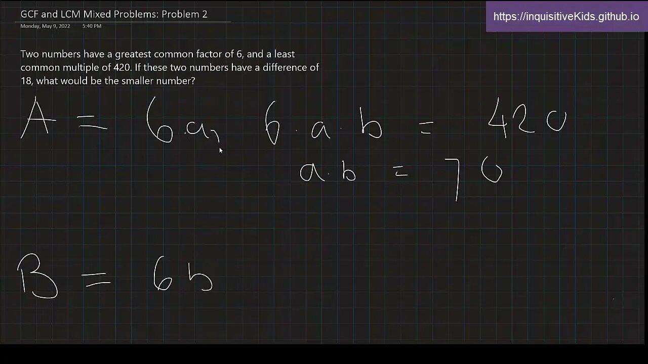 GCF and LCM Mixed Problems: Problem 2