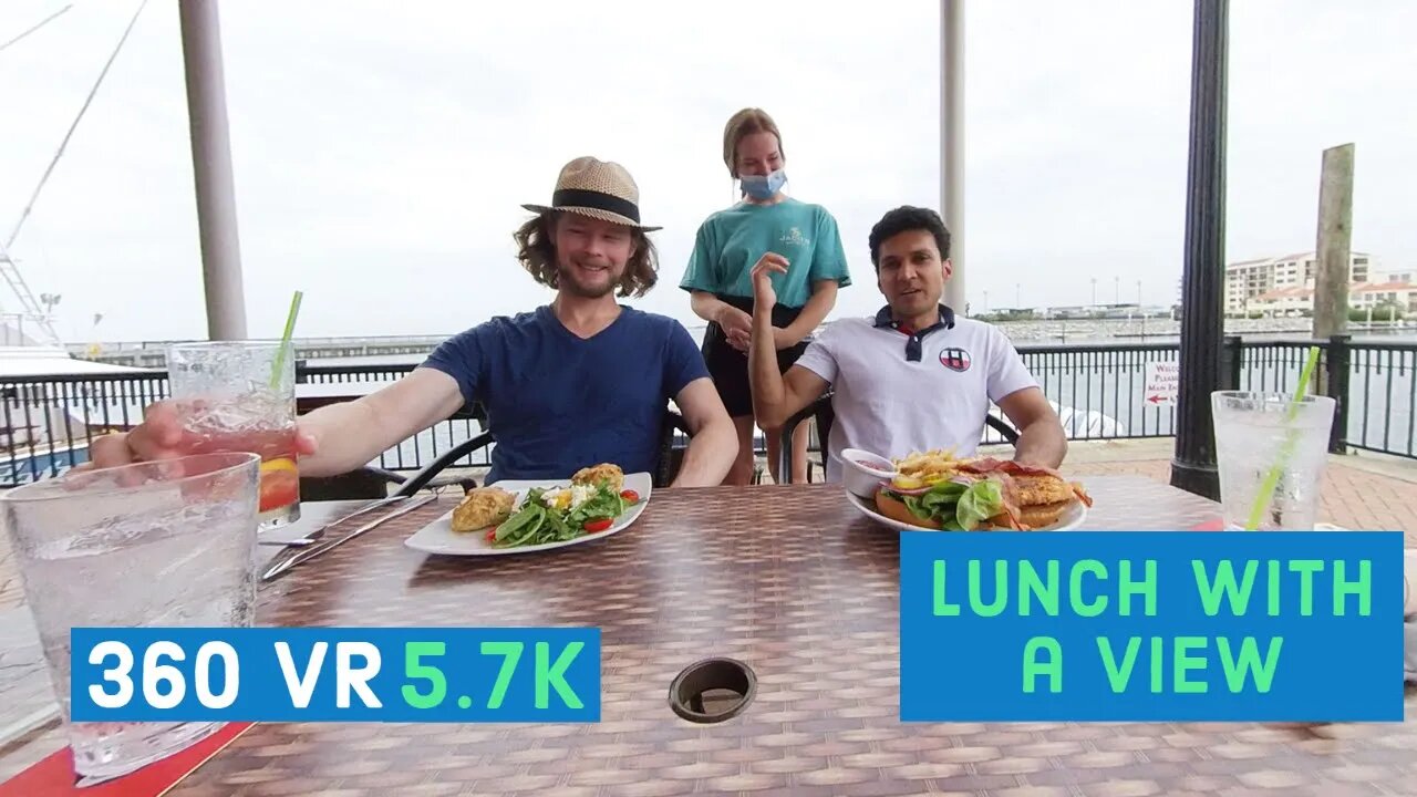 Lunch with a view at Jaco's Bayfront, Pensacola, Florida || 360 VR Video