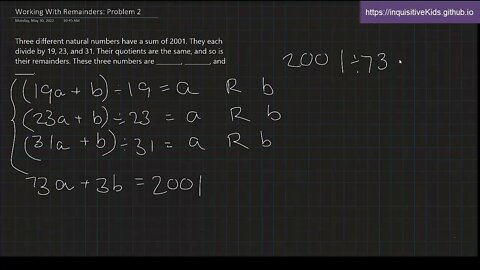 Working With Remainders: Problem 2