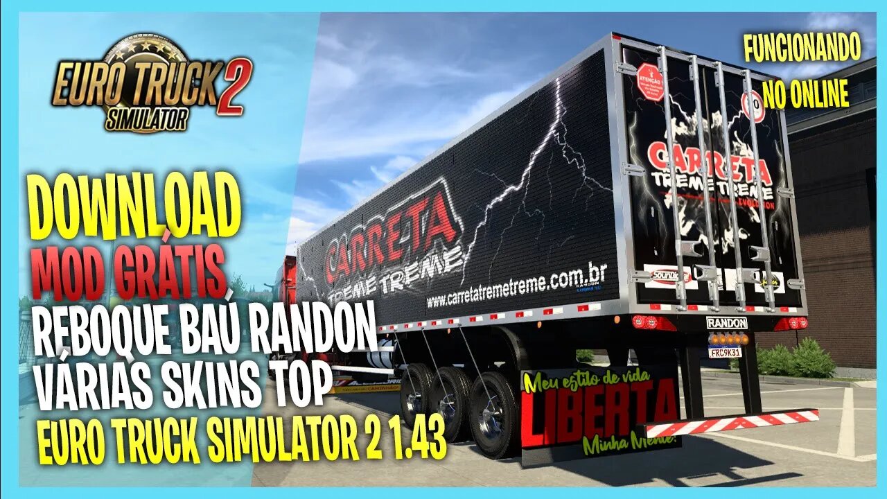 ▶️ ETS2 1.43 REBOQUE BAU RANDON VARIAS SKINS BRASILEIRAS EURO TRUCK SIMULATOR 2 1.43