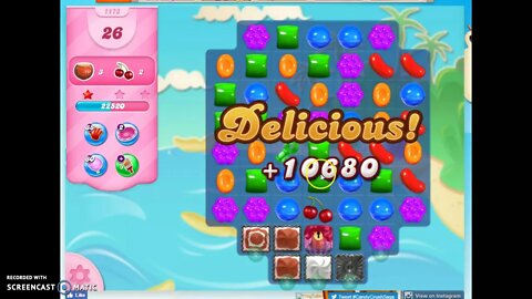 Candy Crush Level 1173 Audio Talkthrough, 3 Stars 0 Boosters