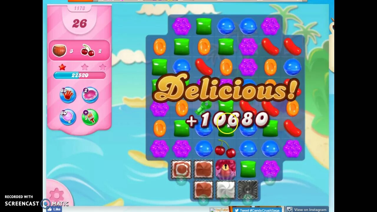 Candy Crush Level 1173 Audio Talkthrough, 3 Stars 0 Boosters