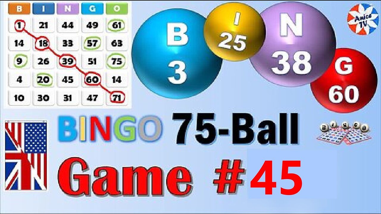 75 Ball - BINGO Caller - Game#45 - English American